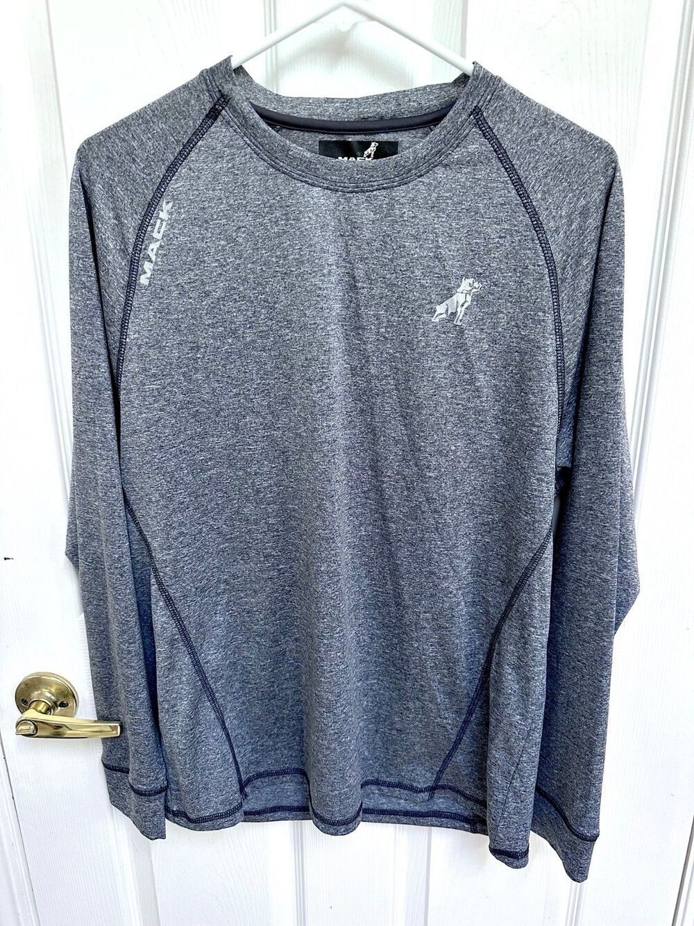 Mack Athletic Long Sleeve Shirt Gray Dog Logo
